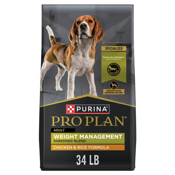 Purina Pro Plan Weight Management Shredded Blend Adult Dry Dog Food - Chicken & Rice - Image 2