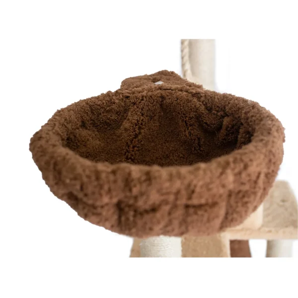 Armarkat 78-in Faux Fleece Real Wood Condo, Basket & Teepee Cat Tree, Goldenrod - Image 4