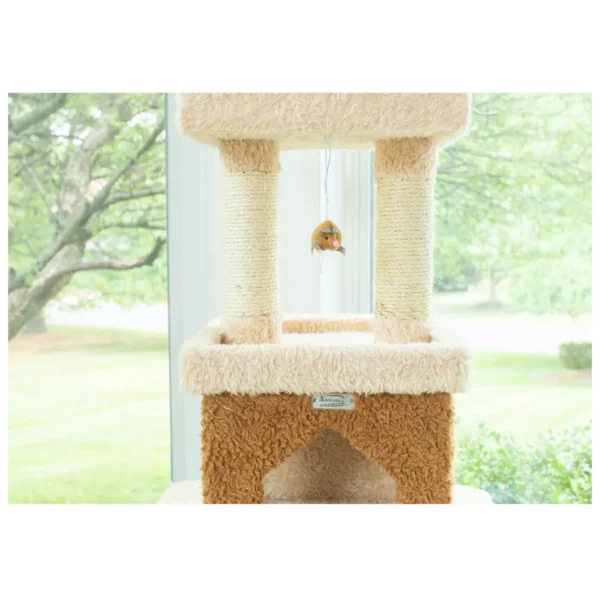 Armarkat 84-in Rope Swing, Ladder & Condo, Real Wood Cat Tree, Beige - Image 3