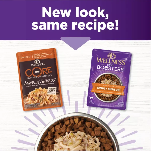 Wellness® Bowl Boosters Simply Shreds All Life Stage Dog Food Topper - Grain Free, Chicken & Liver - Image 2