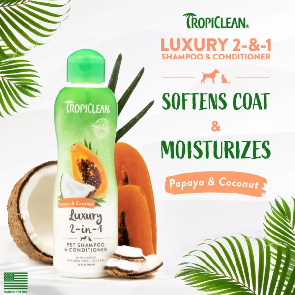 TropiClean® Papaya & Coconut Dog Shampoo & Conditiner - Image 4