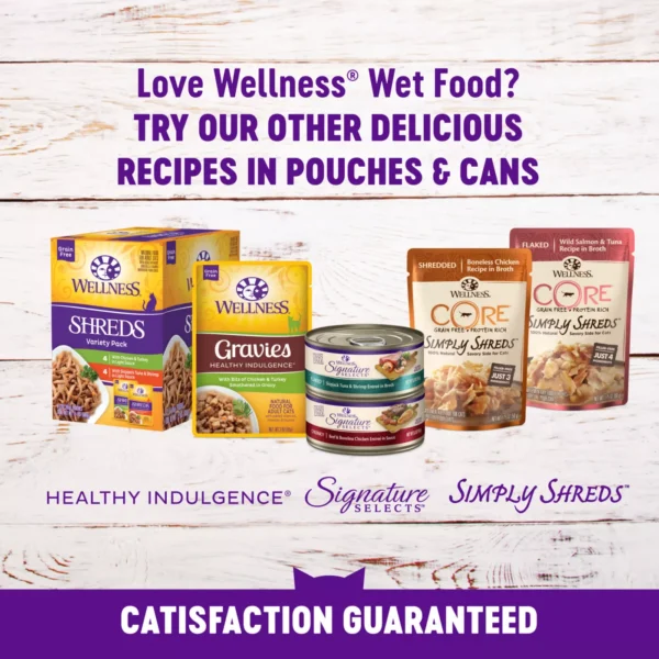 Wellness Morsels Wet Cat Food Variety Pack - Natural, Grain Free, Variety Pack, 8 CT, 24 OZ - Image 5