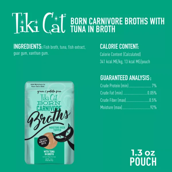 Tiki Cat® Born Carnivore® Broths Wet Cat Food Topper - Non-GMO, Grain Free, 1.3oz - Image 3