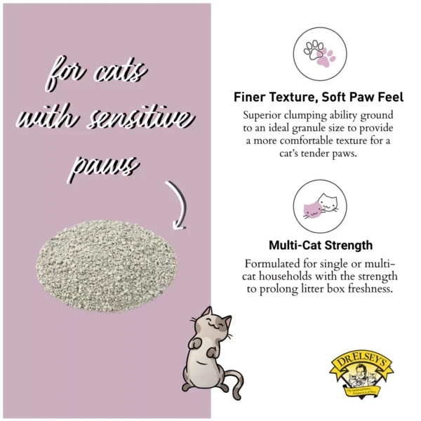 Dr. Elsey's Precious Cat Paw Sensitive Clumping Multi-Cat Clay Cat Litter - Low Dust - Image 3