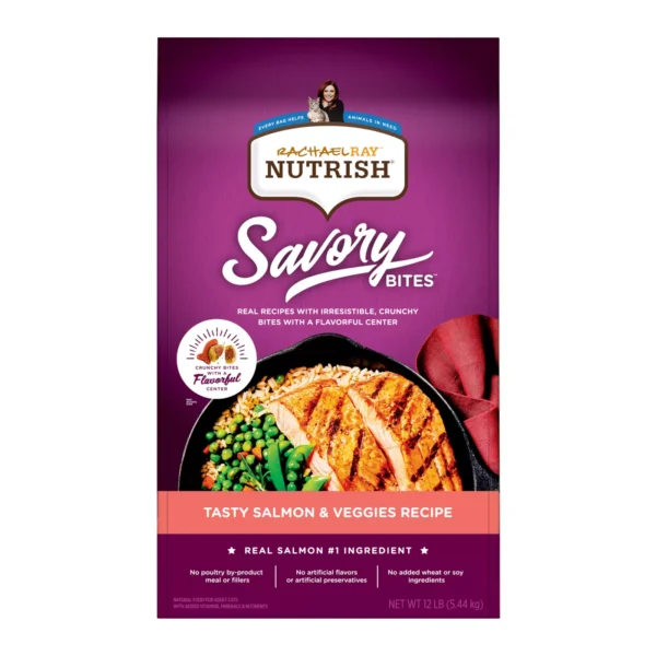 Rachael Ray Nutrish Savory Bites Dry Cat Food Adult - Salmon, Veggies - Image 2