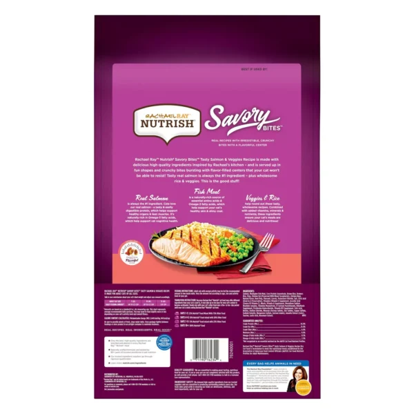 Rachael Ray Nutrish Savory Bites Dry Cat Food Adult - Salmon, Veggies - Image 3