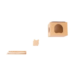 Armarkat Wall-Mounted Real Wood Condo & Cat Tree 3 PCS Cat Wall Steps Set, Natural