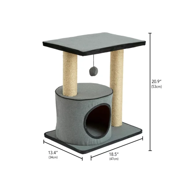 Two By Two The Cherry 20-in Felt Cat Condo, Grey - Image 3