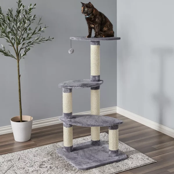 Two By Two The Cypress 41-in Plush Cat Tree, Grey - Image 4