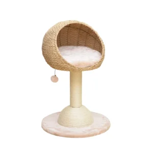 PetPals 30-in Lookout Cat Tree Bed, Beige