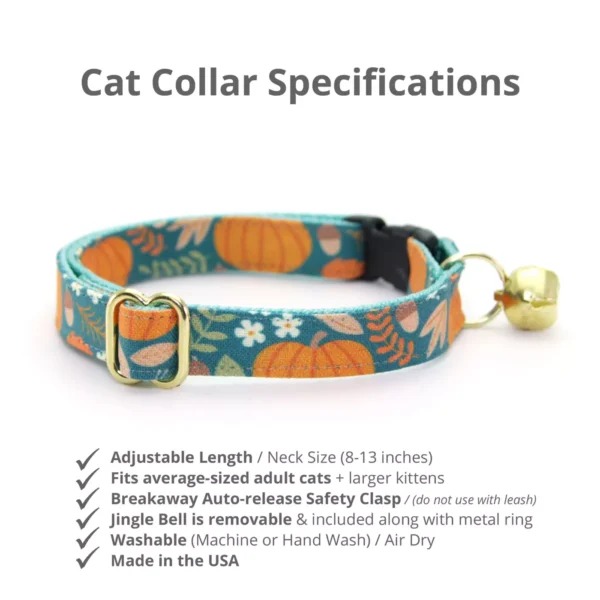 Made By Cleo® Pumpkin Patch Fall Breakaway Cat Collar - Image 2