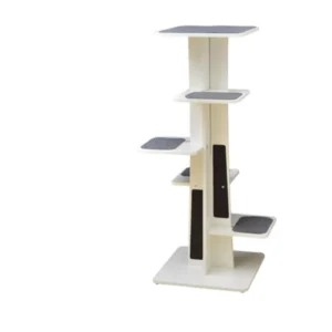 PetPals 45-in Modern Tower 6-Level Cat Tree, White & Grey