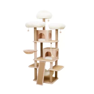 Catry 75-in Castle Multi-Activity Cat Tower, Cream & Beige
