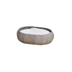 PetPals Buttercup Grey Handwoven Basket Pet Bed
