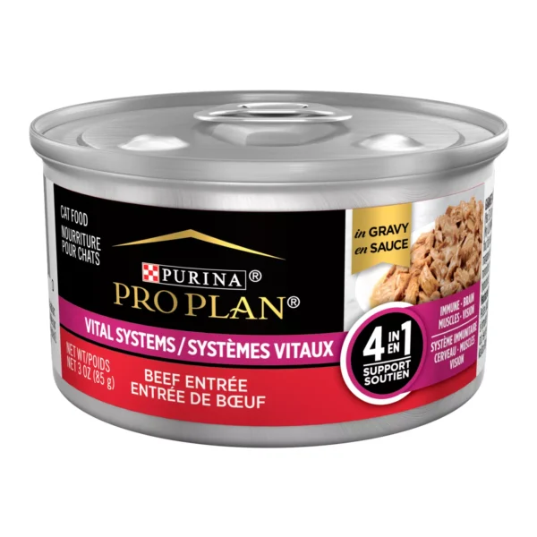 Purina Pro Plan Vital Systems Beef Entree Adult Cat Food with Gravy 3OZ - Image 5