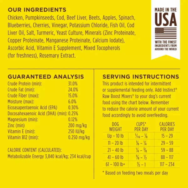 Instinct Raw Boost Mixers Healthy Energy Freeze-Dried All Life Stage Dog Food Topper - Grain Free - Image 4