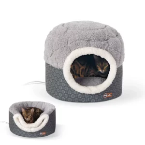 K&H Thermo-Pet Nest Electric Heated Cat Bed Gray 18"