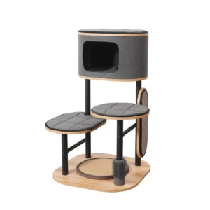 PetPals 37-in Starbz Industrial 4-Level Cat Tree with Condo, Grey