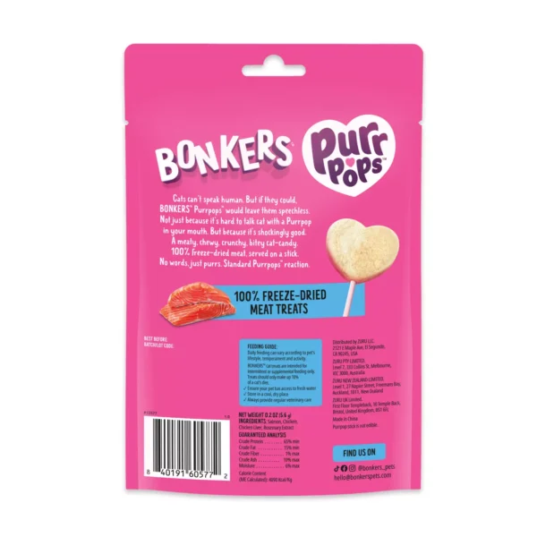 Bonkers Purr Pops Lickable Cat Treats - Lip Smackin' Salmon - Image 2