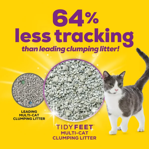 Tidy Cats Tidy Feet Multi-Cat Clumping Cat Litter - Low Tracking, Unscented - Image 4