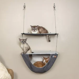 K&H Pet Products Wall Mount Cat Shelf + Cat Hammock