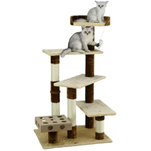 Go Pet Club 45" IQ Busy Box Cat Tree with Sisal Covered Scratching Posts