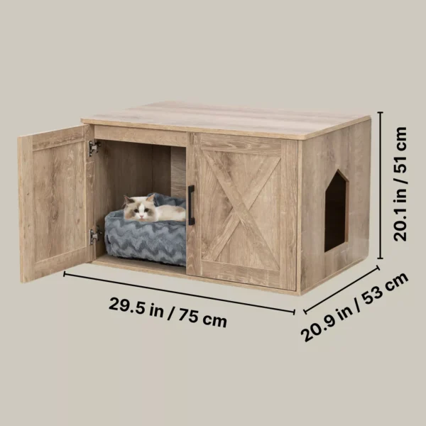 TRIXIE XL Farmhouse Litter Box Enclosure, Hidden Litter Box Cabinet or End Table - Image 4