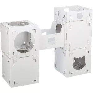 TRIXIE Casa Cara Indoor Modular Cardboard Cat Condo, Cat Play Tower, Corrugated Cat House