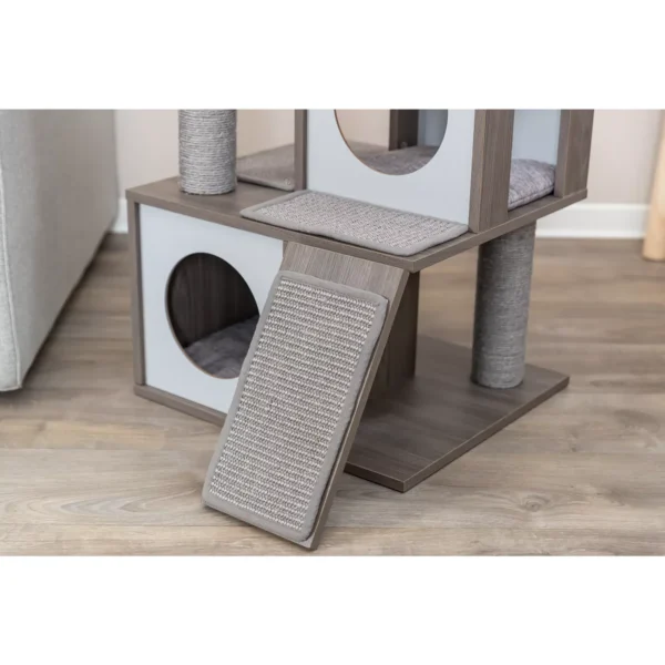 TRIXIE Mali Sisal & Wood 34" Cat Tree with Scratching Posts & Pads, Condos, Ramp, Bed, Gray - Image 6